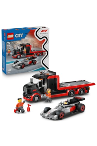 LEGO® City Audi F1® Yarış Arabalı F1® Sergileme Kamyonu 60493 – 7 Yaş Üzeri için Minifigür İçeren Oyuncak Yapım Seti (508 Parça)