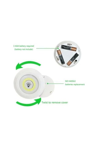 İsgstore Uzaktan Kumandalı 3 Lü Spot Led Lamba Kablosuz 3lü Yapışkanlı Pilli Işıldak