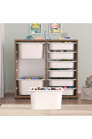 Carla 9 Sepetli Çok Amaçlı Oyuncak Dolabı Tropik Ceviz Tropik Ceviz