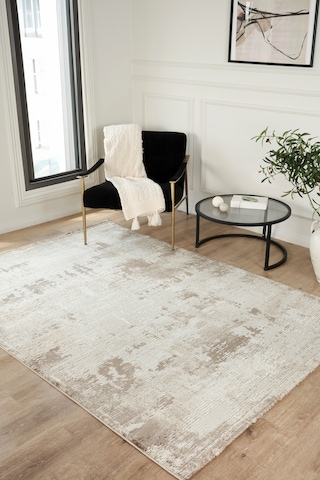 Bej Modern Dokuma Halı Premium Kalitede, Yumuşak Dokulu Salon Ve Mutfak Kullanımı İçin Bej