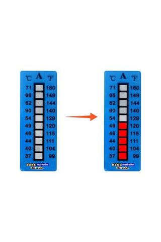 Sıcaklık - Isı Ölçüm Etiketi 270 F - 360 F / 132 C - 182 C 10 Adet Evimdeyokyok