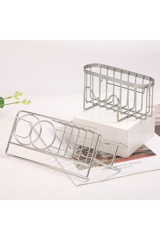 Youtek Stokajli Paslanmaz Çelik Mutfak Sıvıakışlı Depolama Rafı - Lavabo Üstü Gereç Tutucu, Boşluk Tasarımı, Kolay Temizlenir Kahverengi Aksesuarsız Diğer