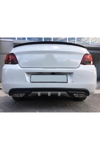 Peugeot 301 Uyumlu Body Kit Difüzör 2 Çıkış Gri Kare