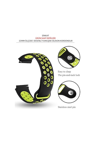 Huawei Watch Gt3 Se Gt3 Pro Gt2 Pro Haylou Solar Ls05 Xiaomi Mi Watch S1 Uyumlu Kordon Delikli 22mm