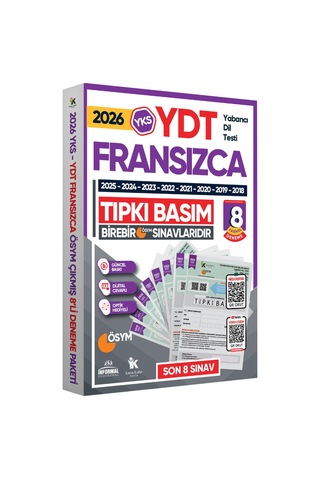 2026 YKS YDT (Yabancı Dil Testi) FRANSIZCA ÖSYM Çıkmış Soru Tıpkı Basım Deneme Paketi 8li Türkiye G.