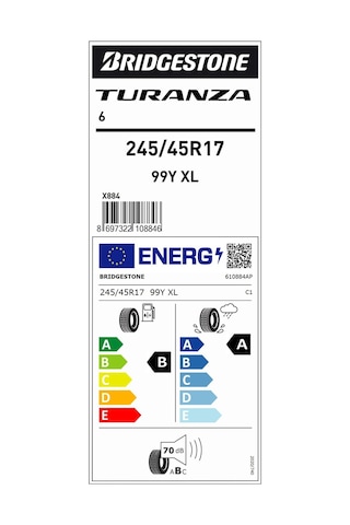 Bridgestone Bridgestone Turanza 6 245/45 R17 99Y Xl Yaz Lastiği 2026