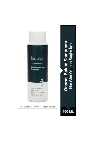 Louvess Onarıcı Bakım Şampuanı Güneş ve Hava Almayan Saçlar için At Kuyruğu Biotin Argan 400 ML
