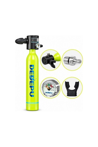 Dedepu S3000 0.5l Çift Tüplü Dalış Seti 2 Gözlük Ve 2 Tank Yeşil