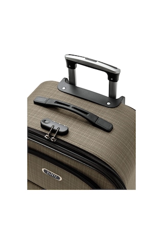 Oleets 8 Tekerli Su Geçirmez Ultra Kalite Kumaş Orta Boy Valiz Bej