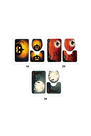 3 Adet/takım Tarzı Banyo Dekoru Kaymaz Zemin Matı Banyo Paspası + Kaide Halı + Kapaklı Tuvalet Kapağı Süslemeleri