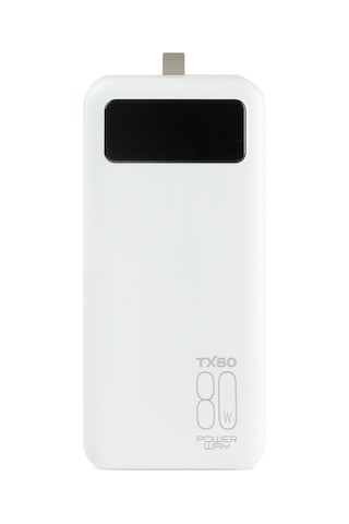 Powerway TX80 Siyah Ekstra Kablolu 80.000 mAh Kamp Powerbank