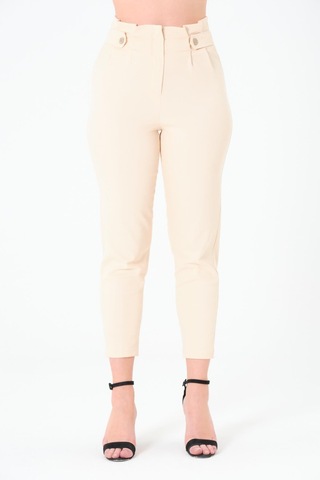 Sortie Collection Pileli Gabardin Pantolon Açık Bej