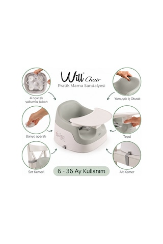 Will Chair Pratik Mama Sandalyesi - Grey