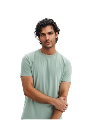 Ar-ma Erkek Regular Fit Pamuk Süprem Basic Bisiklet Yaka Tişört Y31344408002 Yeşil Melanj 2XL