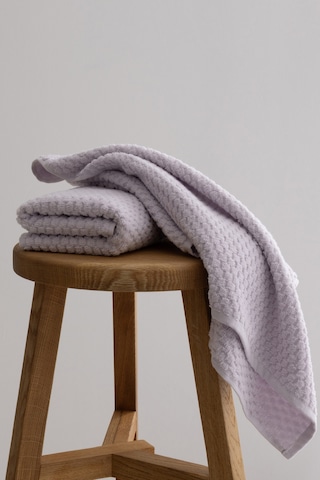 Ivory Lila Kabartma Dokulu Mikro Fiber %100 Pamuk 2li El Yüz Havl Lila