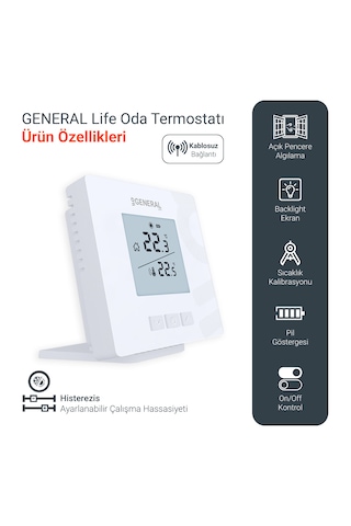 Mitra Ht16s Rf Kablosuz Oda Termostatı - Beyaz