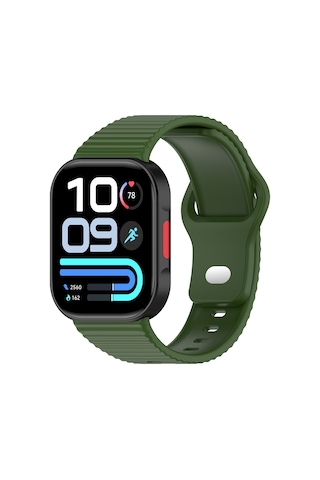 Redmi Watch 6 Silikon Kordon Tırtıklı Suya Dayanıklı Tasarım Koyu Yeşil