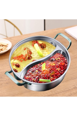 Homyl Çin Shabu Tenceresi 316 Paslanmaz Çelik Tencere 34cm