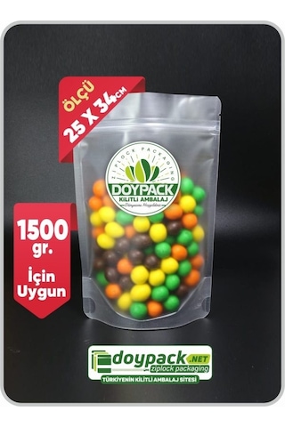 Doypack Şeffaf Kilitli Doypack 25 x 34 CM 50'li