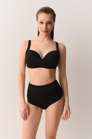 Suwen Önü Burgulu Korseli Balenli Toparlayıcı Bikini Üst Sbn26160012 Siyah
