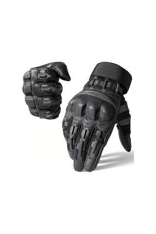 Techbloom 1 Çift Meromibe Erkek Dokunmatik Ekran Tam Parmaklı Eldiven Siyah M Nylon Karışım Güvenli Bilek Kayışı Bisiklet Spor Halloween