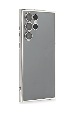 Newface - 635 - Samsung Galaxy S22 Ultra Kılıf Razer Lensli Silikon - Csmo-tex - - Gümüş