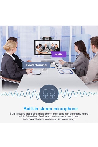 Gajeena 1080p Full Hd Usb 2.0 Webcam, Gürültü Azaltıcı Mikrofonlu, Sürücü Gerektirmeyen, 1.5m Kablolu, Video Konferans/canlı Yayın İçin