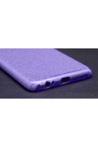 Galaxy Uyumlu J7 Max Kılıf Shining Simli Silikon Kılıf Mor