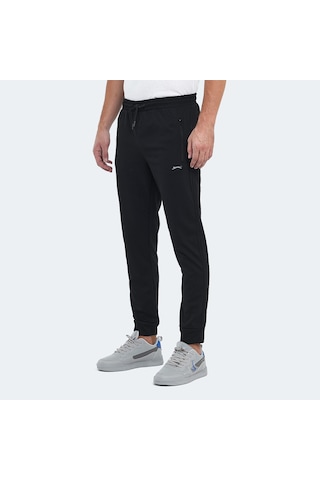 Slazenger ONON IN Erkek Fermuar Cepli Siyah Eşofman Altı