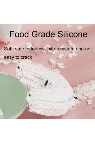 Sones S8 2 Adet Çocuk Karikatür Hayvan Manuel U Şeklinde Silikon Diş Fırçası 2-12 Yaş Arası Pembe Kurbağa