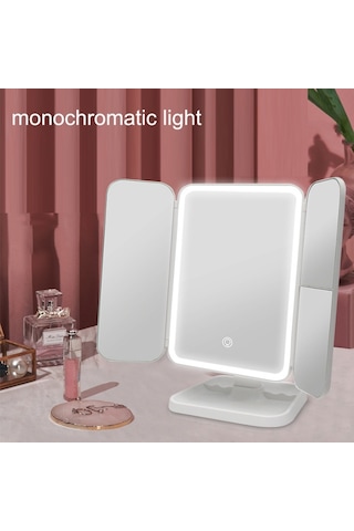 Sones 430 Üç Taraflı Katlanır Led Makyaj Aynası Masa Lambası Şarj Stili