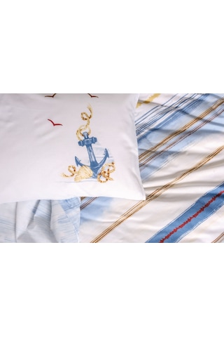 Cotton Box Maritime Tek Kişilik Nevresim Takımı Moreno Mavi