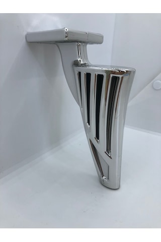 Plastik,16 Cm Metal Görünüm Krom Kaplamalı Mobilya Ayağı 4 Adet