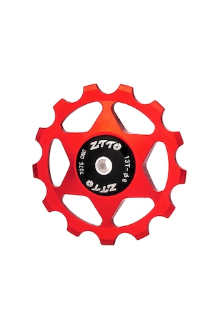 Fosenze Alüminyum Ve Çelik Bisiklet Arka Vites Makinası İçin 13t Yönlendirici Tekerlek, Pürüzsüz Hareket, Uzun Ömür, Kırmızı