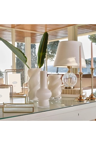 Linens Linzi Vazo 11,5x11,5x26 Cm Ekru Ekru