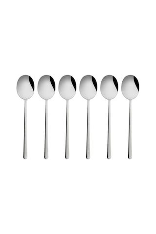 Emsan Bead 6 Parça 18/10 Paslanmaz Çelik Tatlı Kaşığı Seti Platin Gümüş