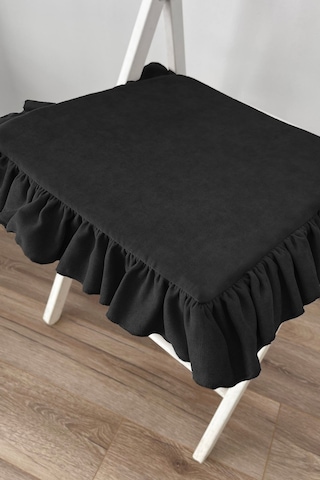 Fırfırlı Sıvı & Leke Itici Iskandinav Sandalye Minderi Siyah Diğer