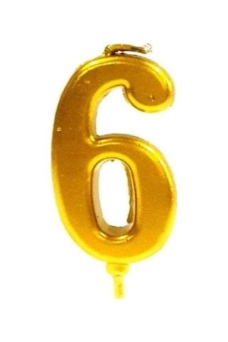 Özel Üretim 6 Rakam Gold Mum Pasta Doğum Tören Çok Renkli