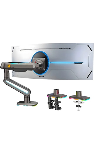 North Bayou G70 F6-gaming, 2-20 Kg Uyumlu, 27ınch-60ınch Aralığında Büyük Ekranlar Için Rgb Aydınlatmalı Profesyonel Ergonomik Oyuncu Monitör Standı Ve Iş Monitör Standı