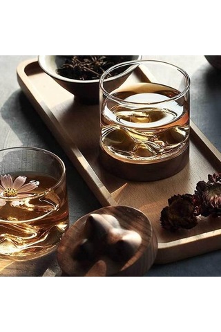 Kahve Kupaları Cam Kupa İçme Yalıtım Cam Çay Bardağı Yaratıcı Hediye Drinkware Süt Viski Gözlük Bira Steins Ahşap