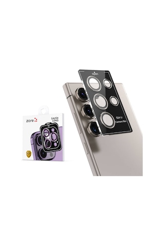 Maks Technology Galaxy  Uyumlu  S24 Ultra Mkst Kamera Lens Koruyucu Cam Filmi - Titanyum-sarı Titanyum Sarı