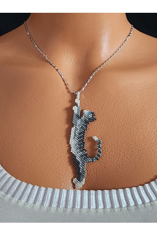 Harmel Jewelry Miyuki Gri Kedi Kolye Gri