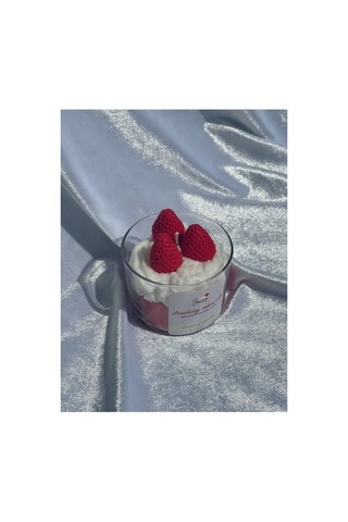 Strawberry Kırmızı Vanilya Kokulu Hediyelik Aromaterapi Mum Sevgiliye Tütsü Arınma Akış Kırmızı