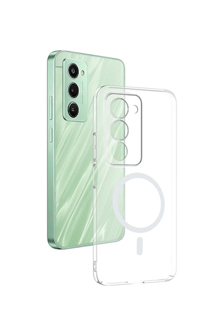Xiaomi Redmi 15 Kamera Korumalı M-safe Şarj Özellikli Şeffaf Zore London Sert Pc Kapak Seffaf