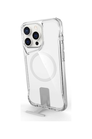 Apple Uyumlu iPhone 15 Pro Max Magsafe Şarj Özellikli T-max Standlı Kılıf-renksiz Renksiz Renksiz