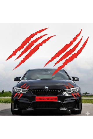 30 X 10 Cm Monster Pençe Oto Sticker Araba Far Sticker Hologram Beyaz Siyah Kırmızı Gri Sarı