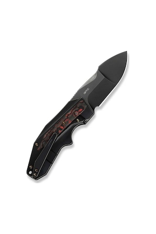 We Knife Coral Slt Flipper Knife Titanium & Fatcarbon Fiber Black Lava Flow Handle Kamp Çakı Çok Renkli