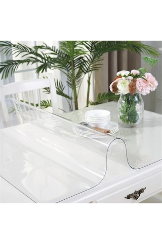 Şeffaf Pvc Masa Örtüsü | 1.6Mm | Koruyucu Mika | Asetat Muşamba