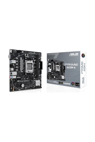 Asus Prıme A620m-k Ddr5 6400mhz 1xvga 1xhdmı 1xm.2 Usb 3.2 Matx Am5 Amd Am5 9000/8000/7000 Serileri İle Uyumlu