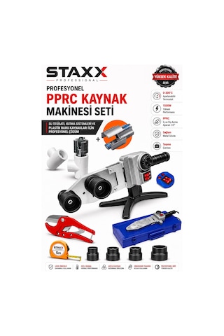 Staxx Stxboru150 1500w Pprc Plastik Boru Kaynak Makinesi Seti Çift Rezistans Isı Ayarlı Metal Çantalı